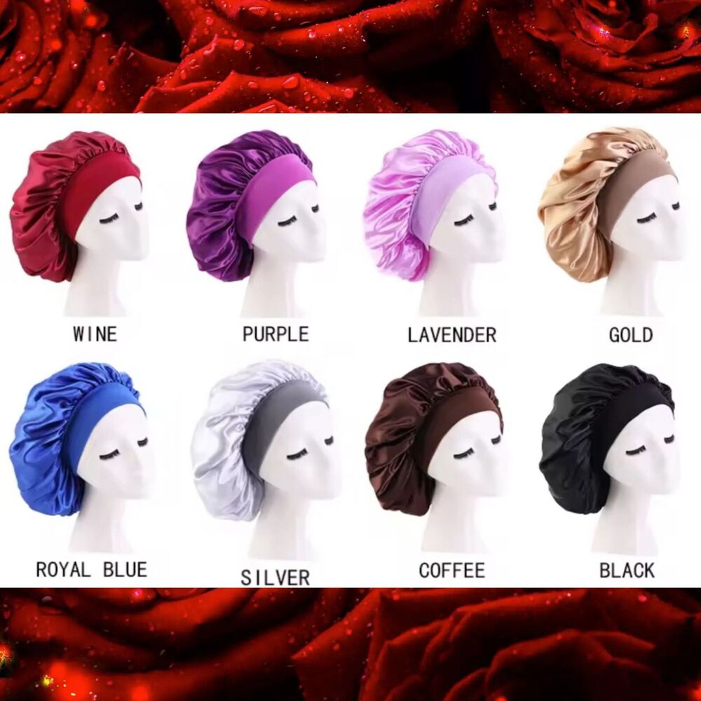 New High Quality XL Satin Sleep Hair Bonnet Non Slip Large Night Cap